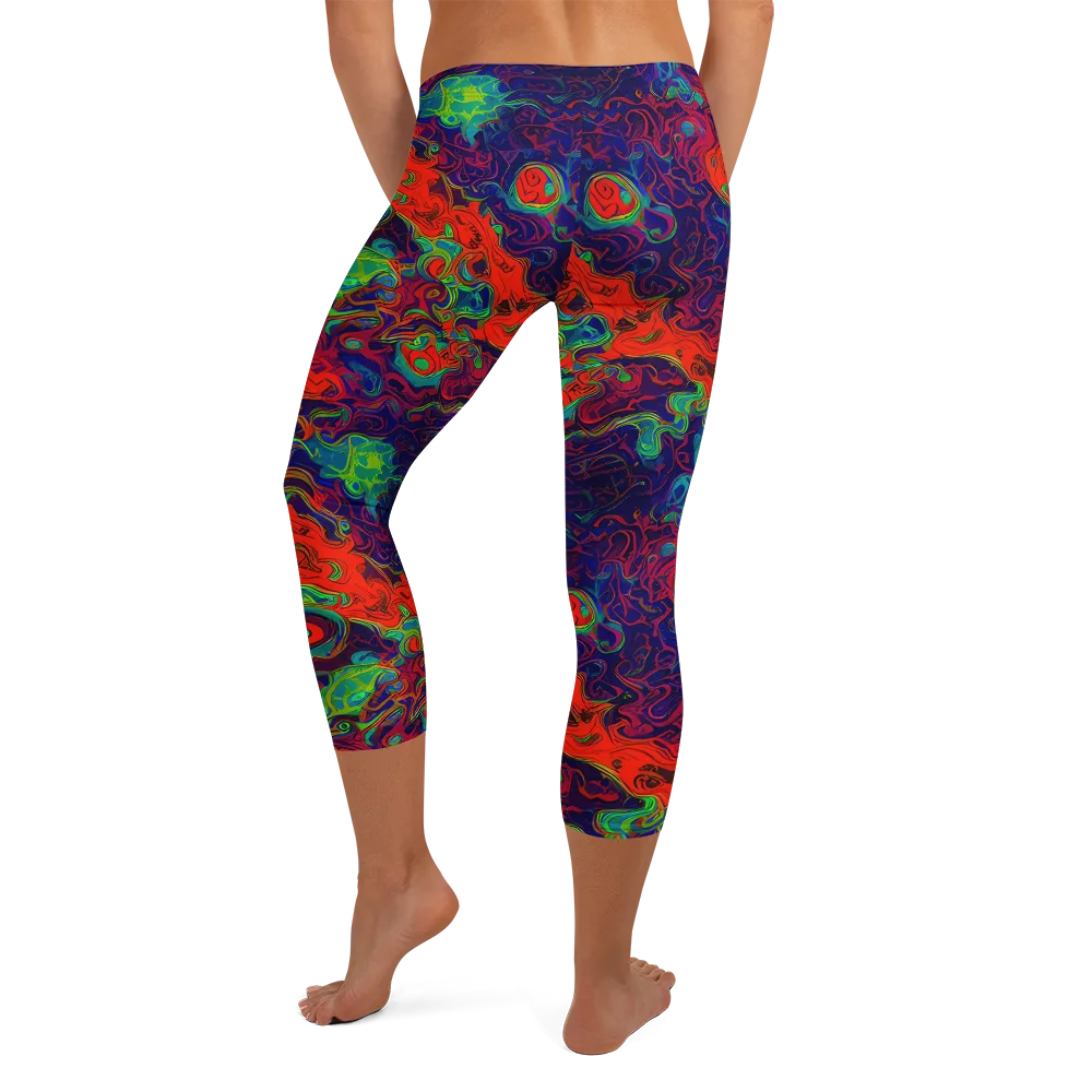 Inferno Ripple on Capri Leggings — Back