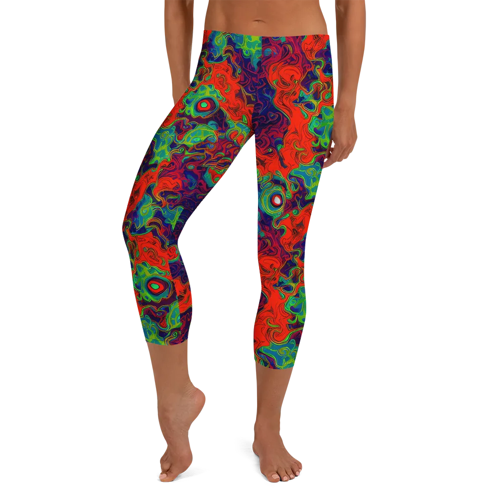 Inferno Ripple on Capri Leggings — Front