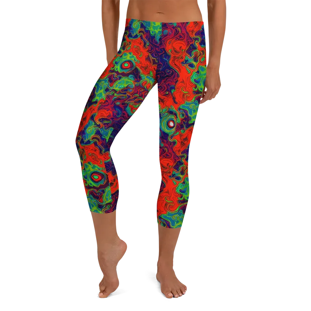 Inferno Ripple on Capri Leggings — Front