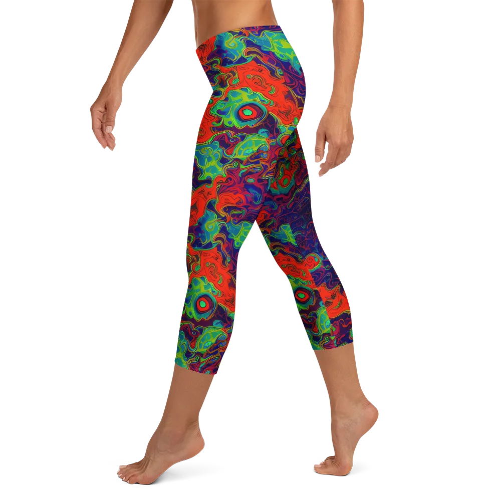 Inferno Ripple on Capri Leggings — Left