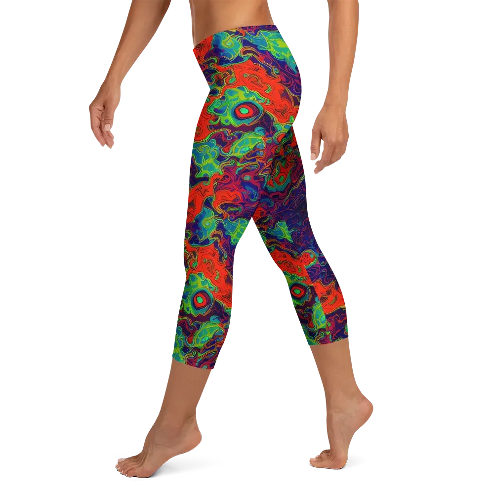 Inferno Ripple on Capri Leggings — Left