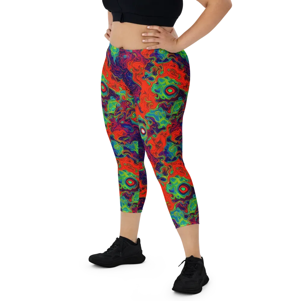 Inferno Ripple on Capri Leggings — Front