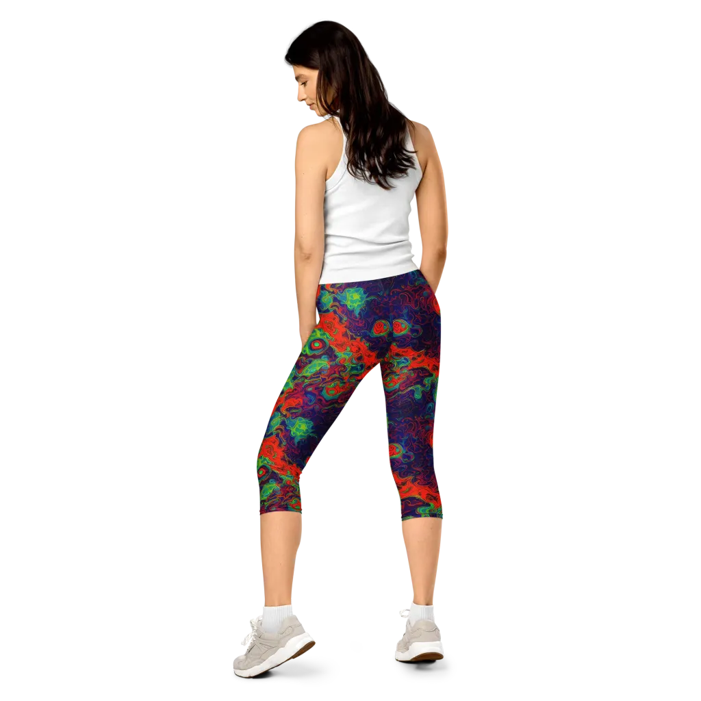 Inferno Ripple on Capri Leggings — Back