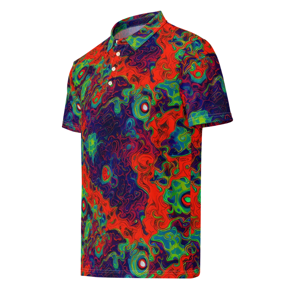 Inferno Ripple on Men's Slim Fit Polo Shirt — Left Front