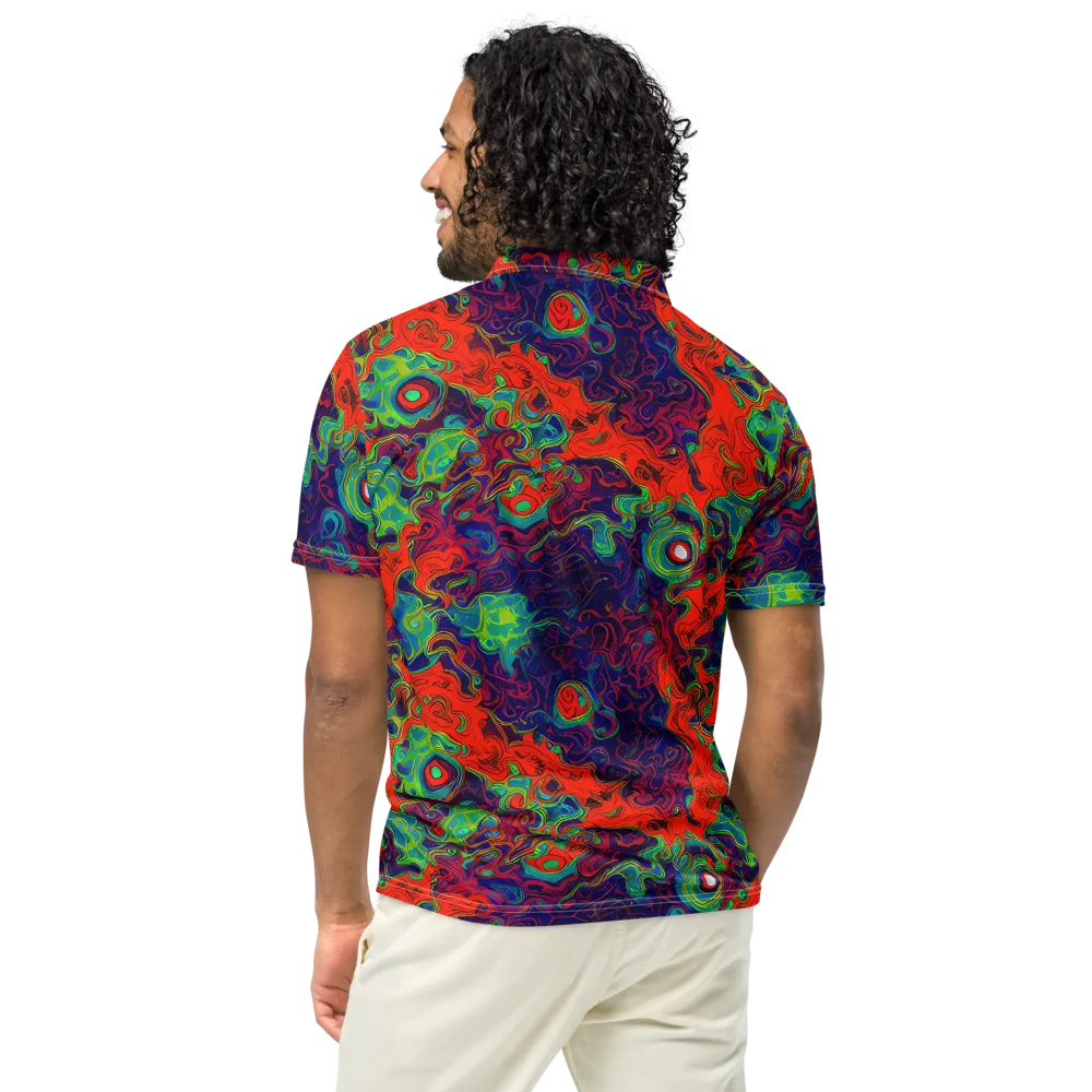 Inferno Ripple on Men's Slim Fit Polo Shirt — Back