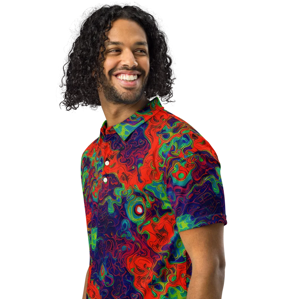 Inferno Ripple on Men's Slim Fit Polo Shirt — Left Front