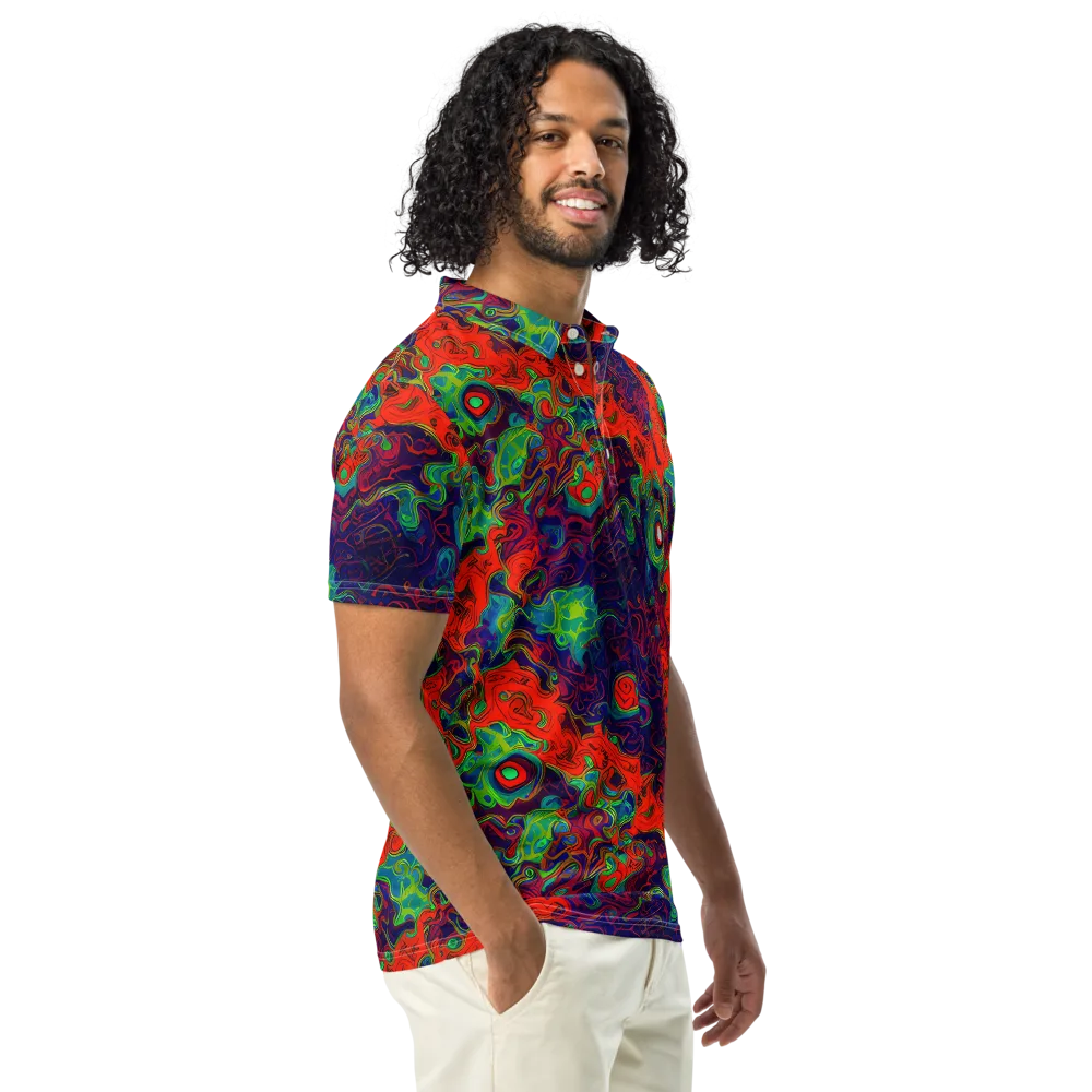 Inferno Ripple on Men's Slim Fit Polo Shirt — Right Front