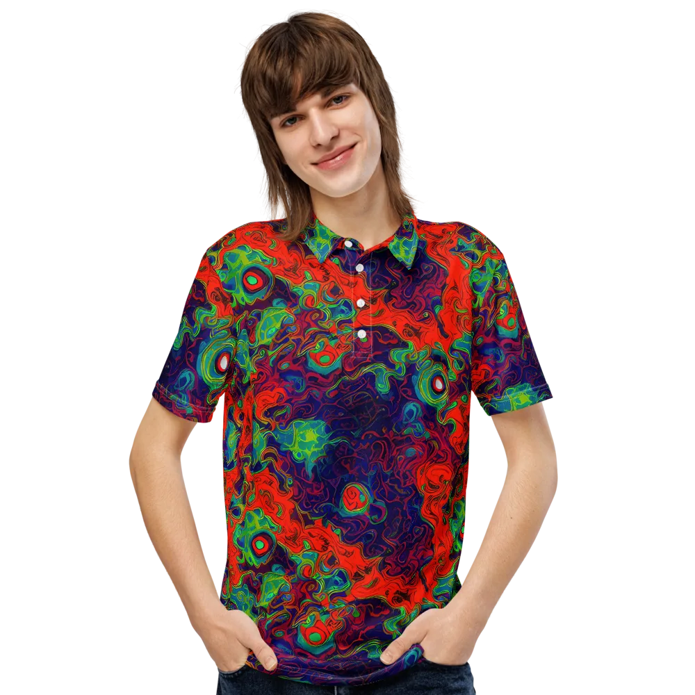 Inferno Ripple on Men's Slim Fit Polo Shirt — Front