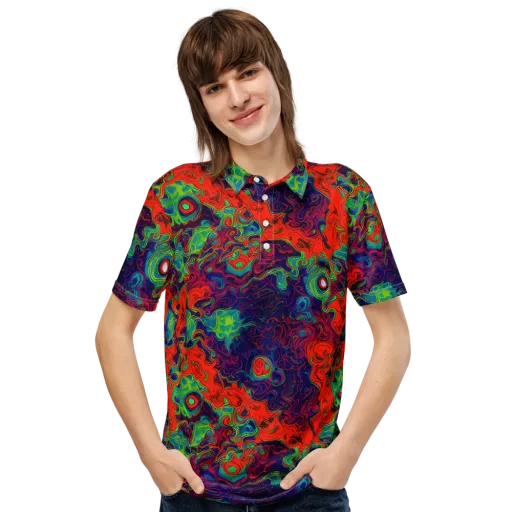 Inferno Ripple on a Men's Slim Fit Polo Shirt