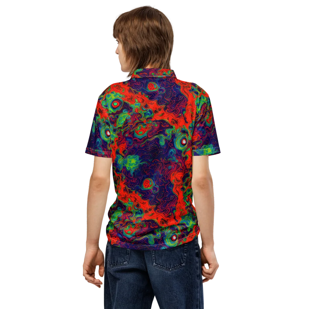 Inferno Ripple on Men's Slim Fit Polo Shirt — Back