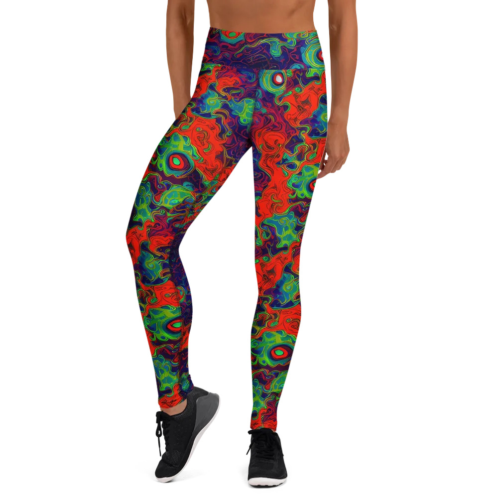 Inferno Ripple on Yoga Leggings — Front