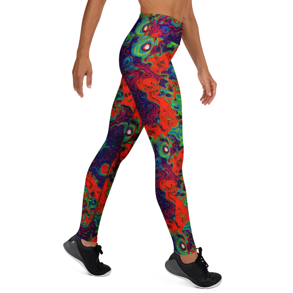 Inferno Ripple on Yoga Leggings — Right