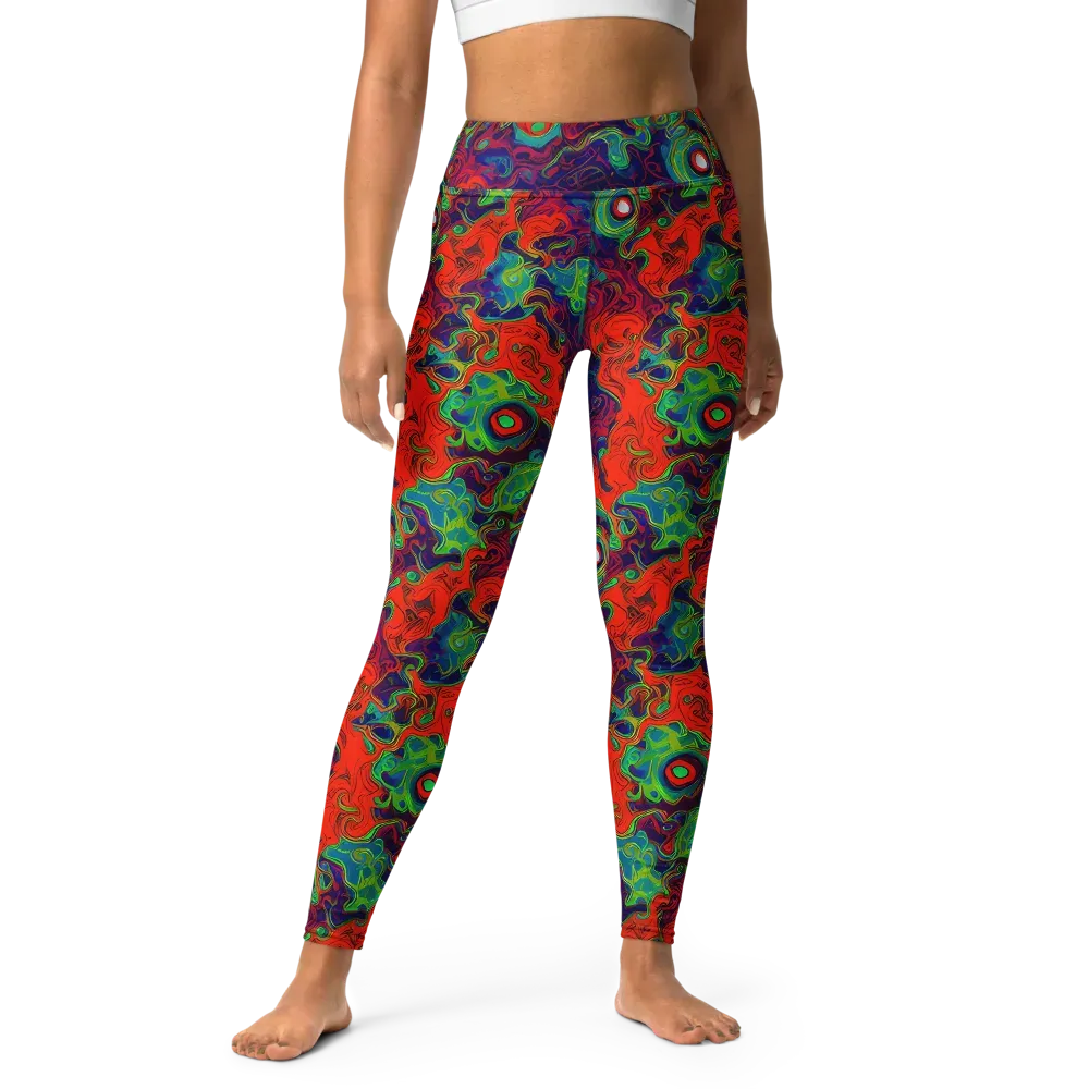Inferno Ripple on Yoga Leggings — Front