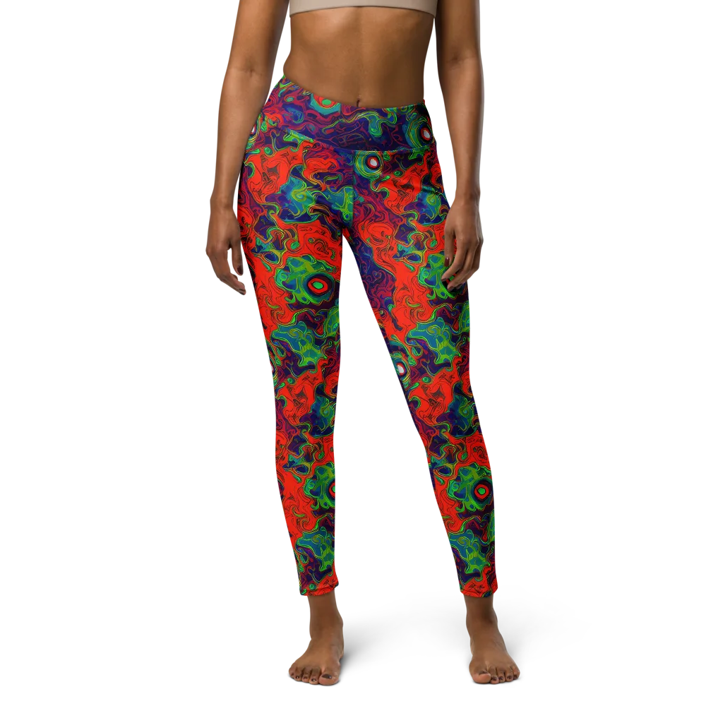 Inferno Ripple on Yoga Leggings — Front