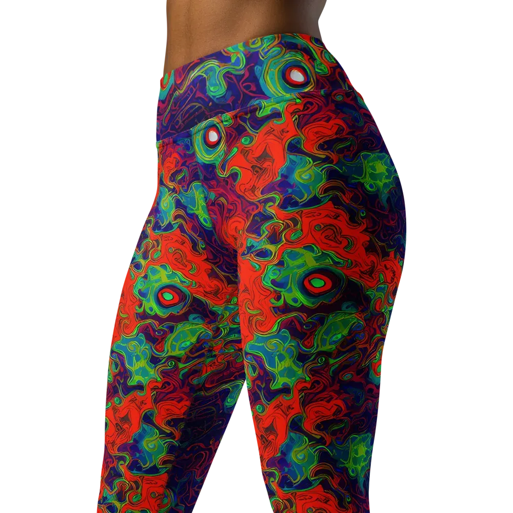 Inferno Ripple on Yoga Leggings — Left Front