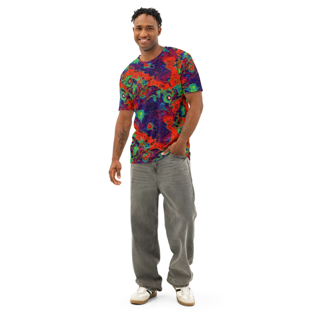 Inferno Ripple on Men's Cotton Crew Neck T-Shirt — Front