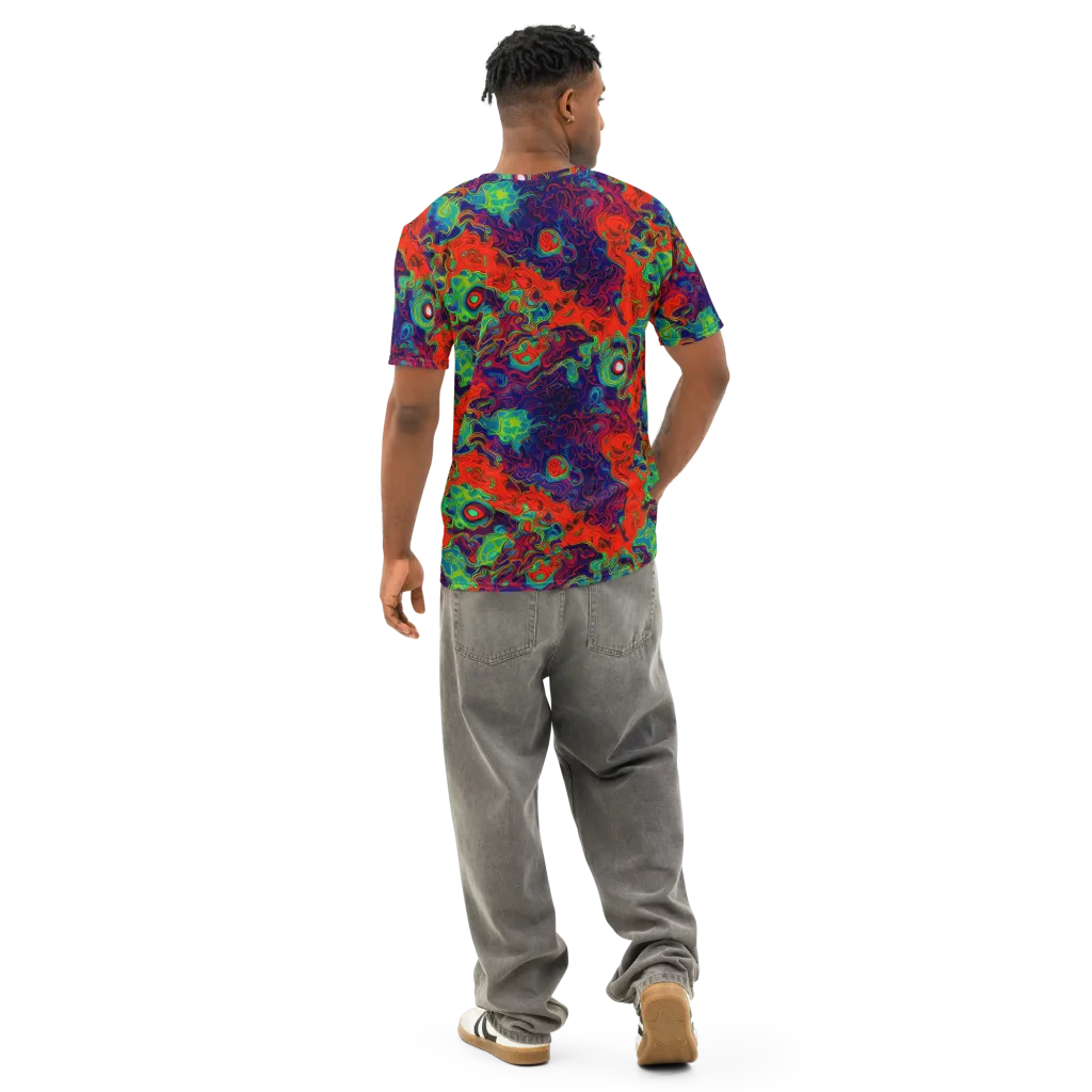 Inferno Ripple on Men's Cotton Crew Neck T-Shirt — Back