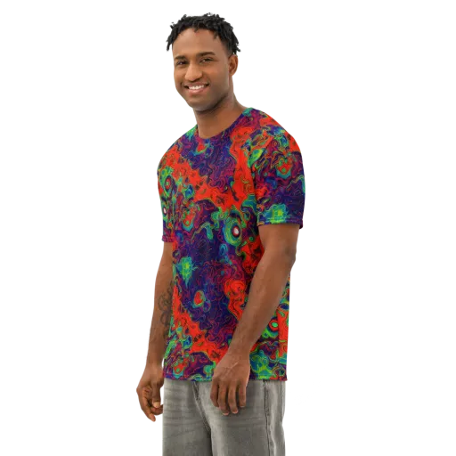 Inferno Ripple on a Men's Cotton Crew Neck T-Shirt