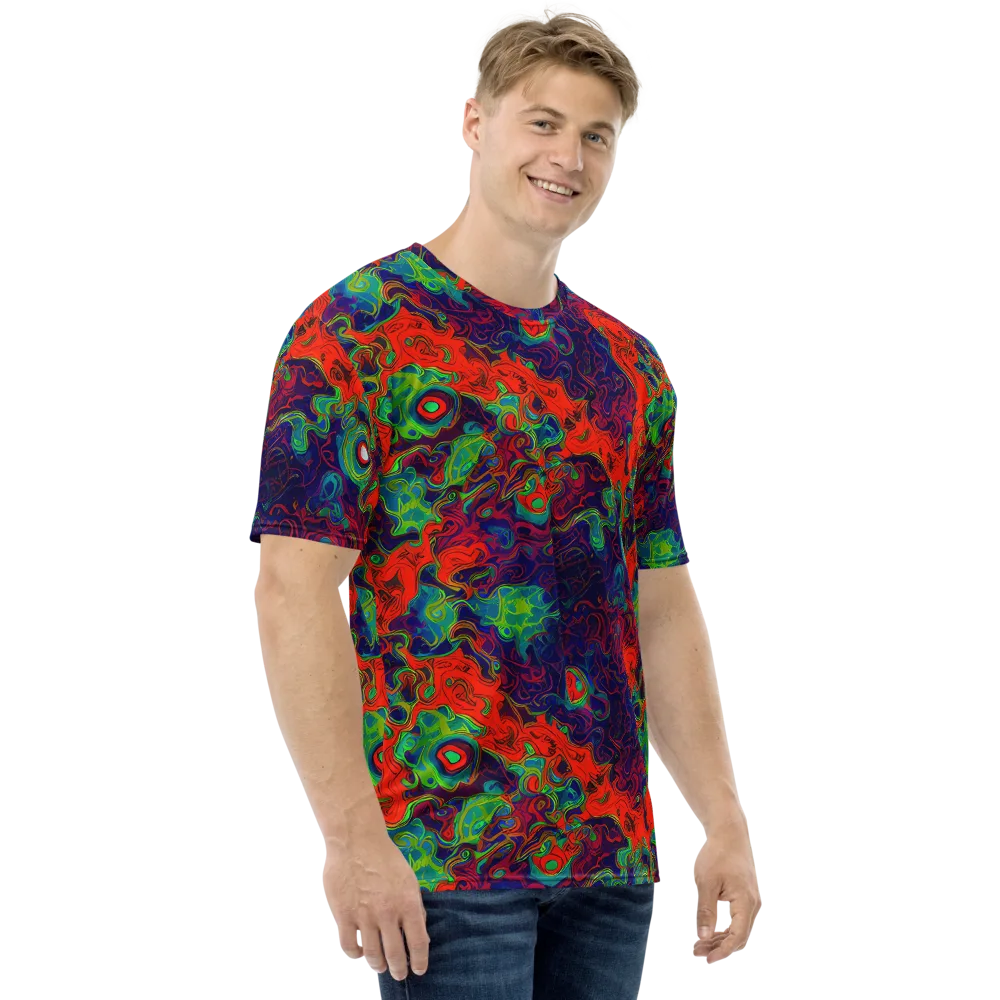 Inferno Ripple on Men's Crew Neck T-Shirt — Right