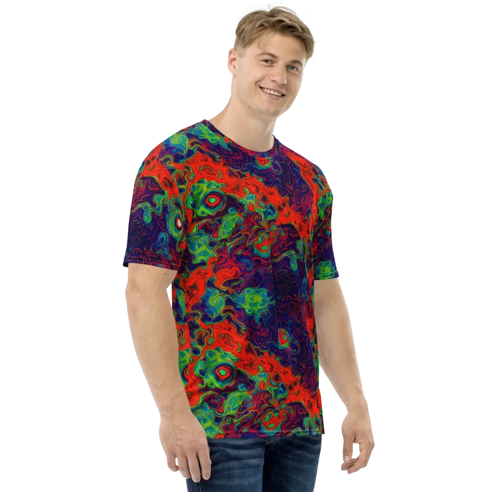 Inferno Ripple on Men's Crew Neck T-Shirt — Right