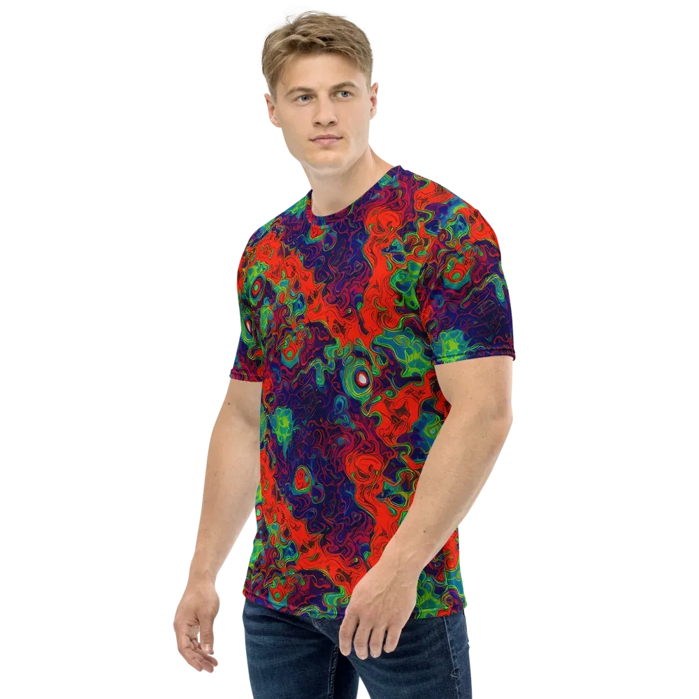 Inferno Ripple on Men's Crew Neck T-Shirt — Left
