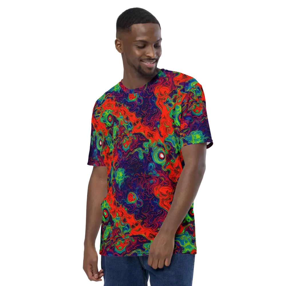 Inferno Ripple on Men's Crew Neck T-Shirt — Left