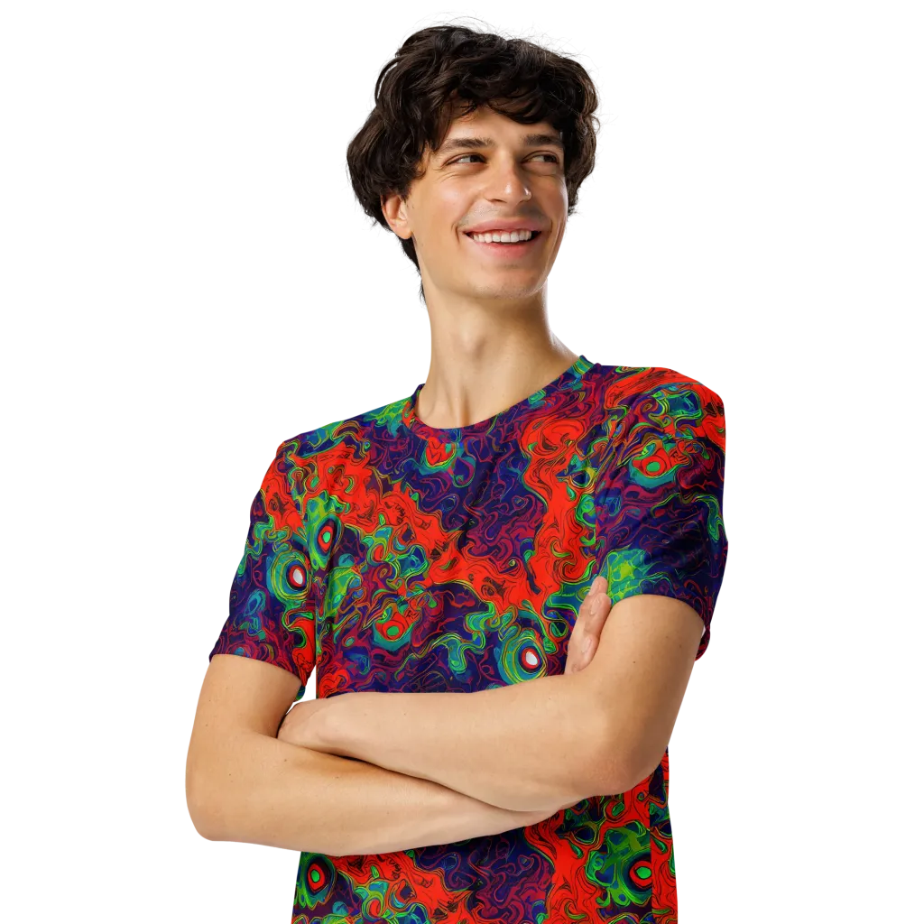 Inferno Ripple on Men's Crew Neck T-Shirt — Left Front