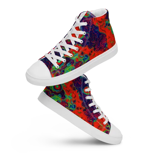 Inferno Ripple on a Men's High Top Canvas Shoes