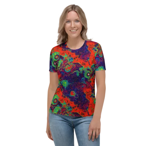 Inferno Ripple on a Women's Crew Neck T-Shirt