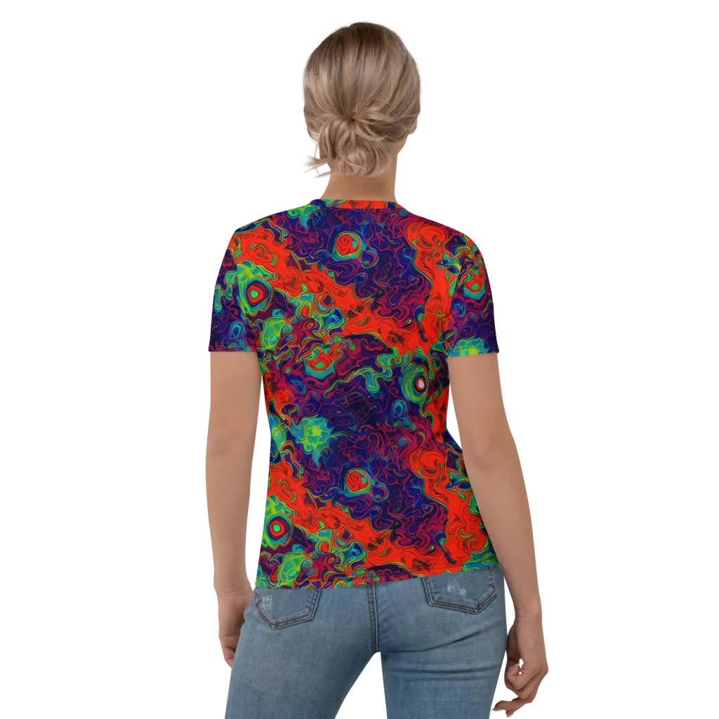 Inferno Ripple on Women's Crew Neck T-Shirt — Back