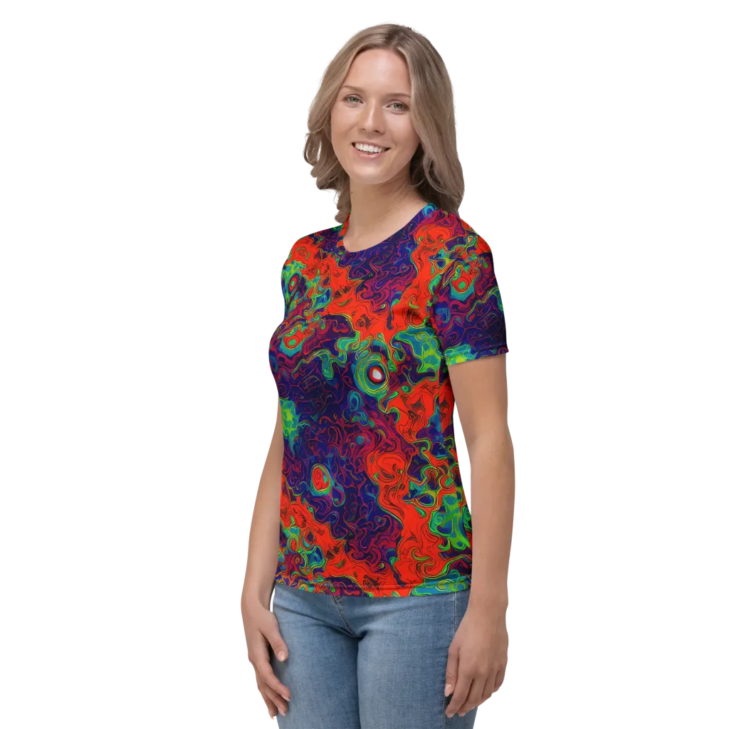 Inferno Ripple on Women's Crew Neck T-Shirt — Left