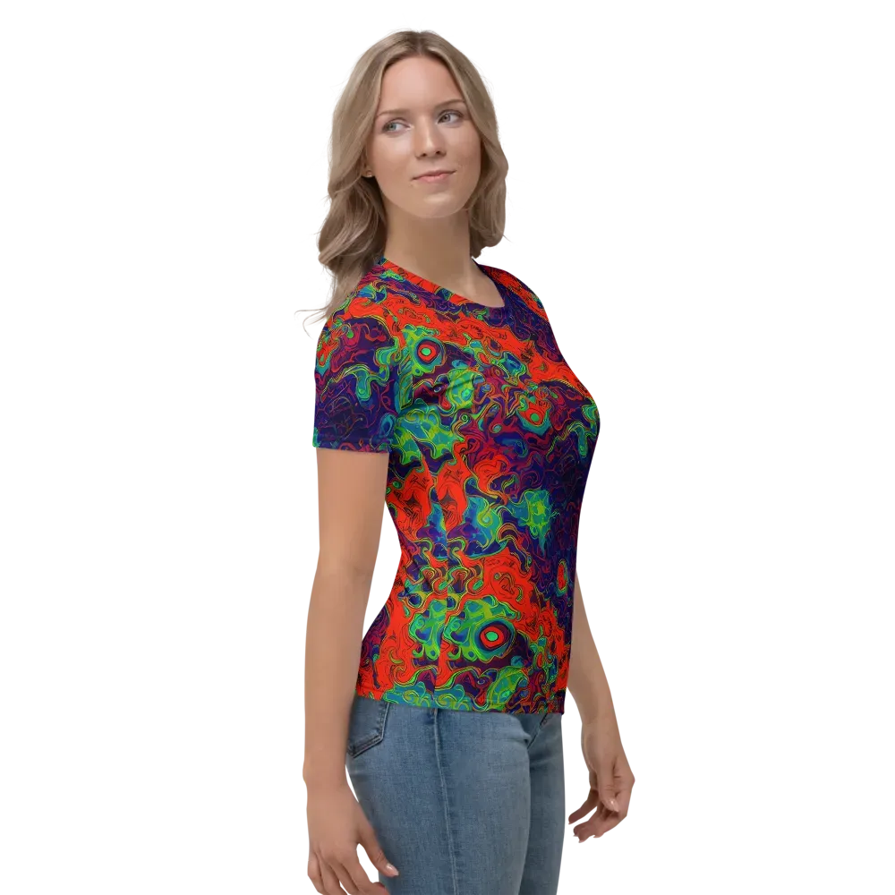 Inferno Ripple on Women's Crew Neck T-Shirt — Right
