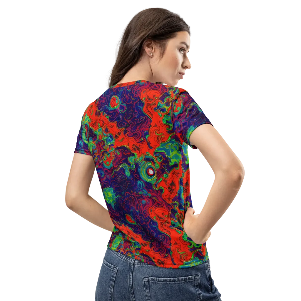 Inferno Ripple on Women's Crew Neck T-Shirt — Back