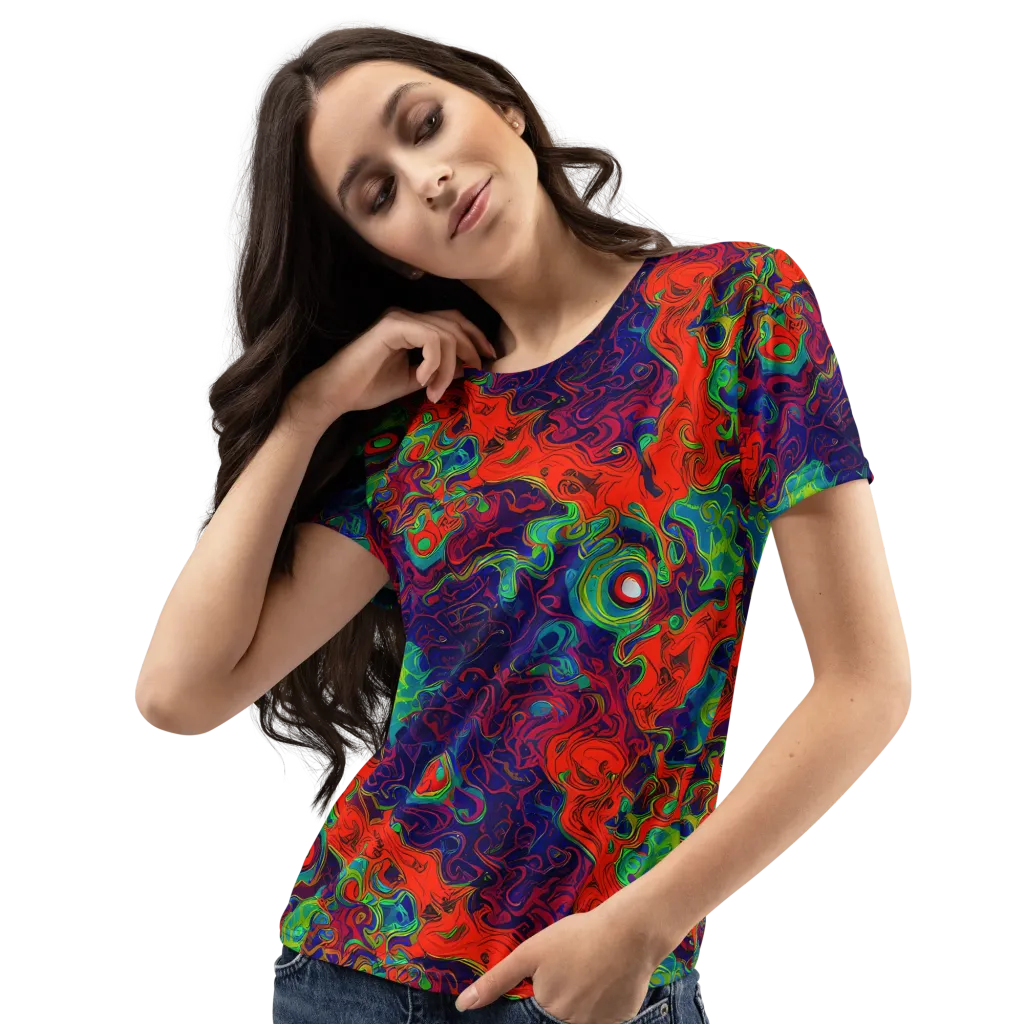 Inferno Ripple on Women's Crew Neck T-Shirt — Left Front
