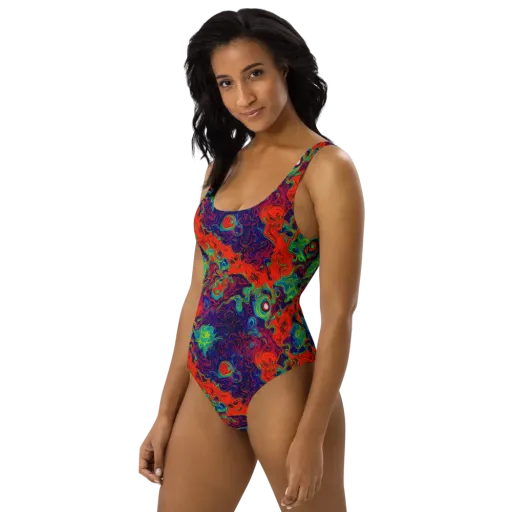 Inferno Ripple on a One-Piece Swimsuit