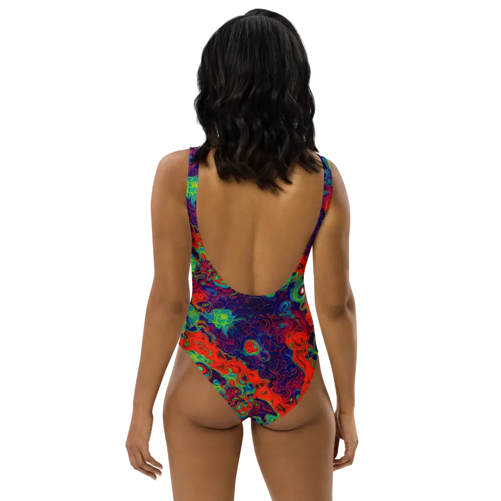 Inferno Ripple on One-Piece Swimsuit — Back
