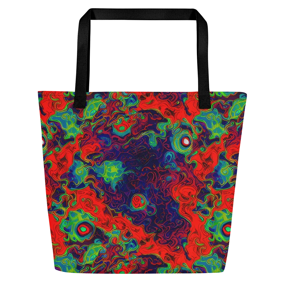 Inferno Ripple on Large Tote Bag W/ Pocket — Front