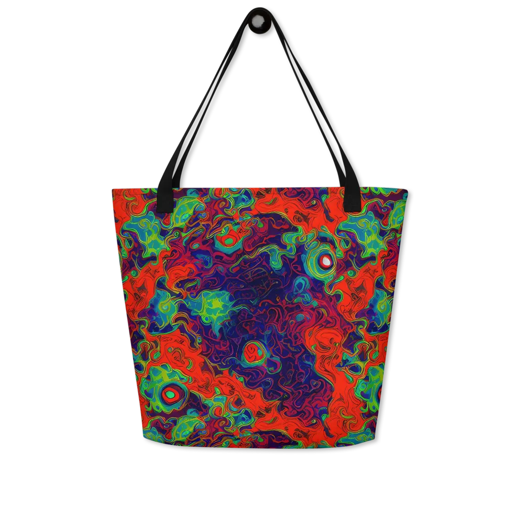 Inferno Ripple on Large Tote Bag W/ Pocket — Front