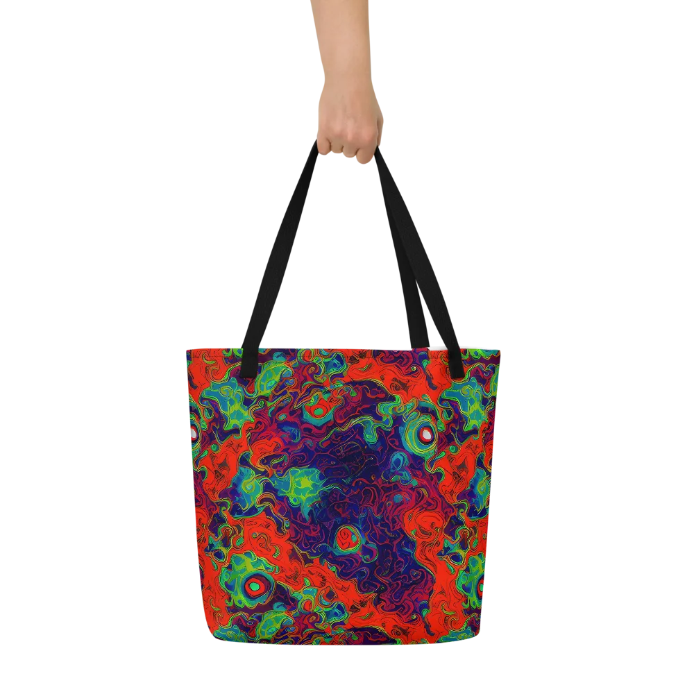 Inferno Ripple on Large Tote Bag W/ Pocket — Front