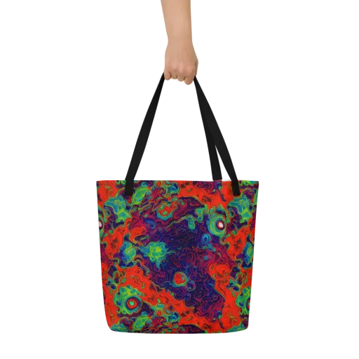 Inferno Ripple on a Large Tote Bag W/ Pocket