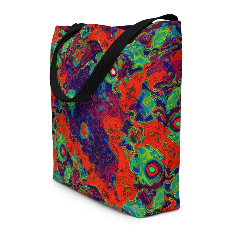 Inferno Ripple on Large Tote Bag W/ Pocket — Front
