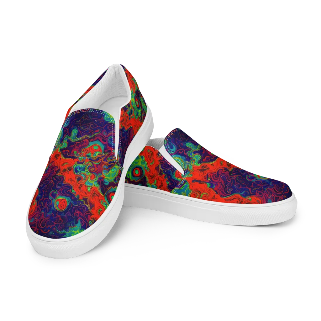 Inferno Ripple on Women's Slip-On Canvas Shoes — Left Front