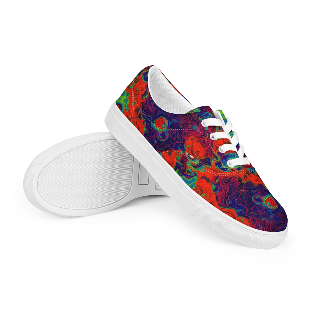 Inferno Ripple on Men's Lace-Up Canvas Shoes — Right Front