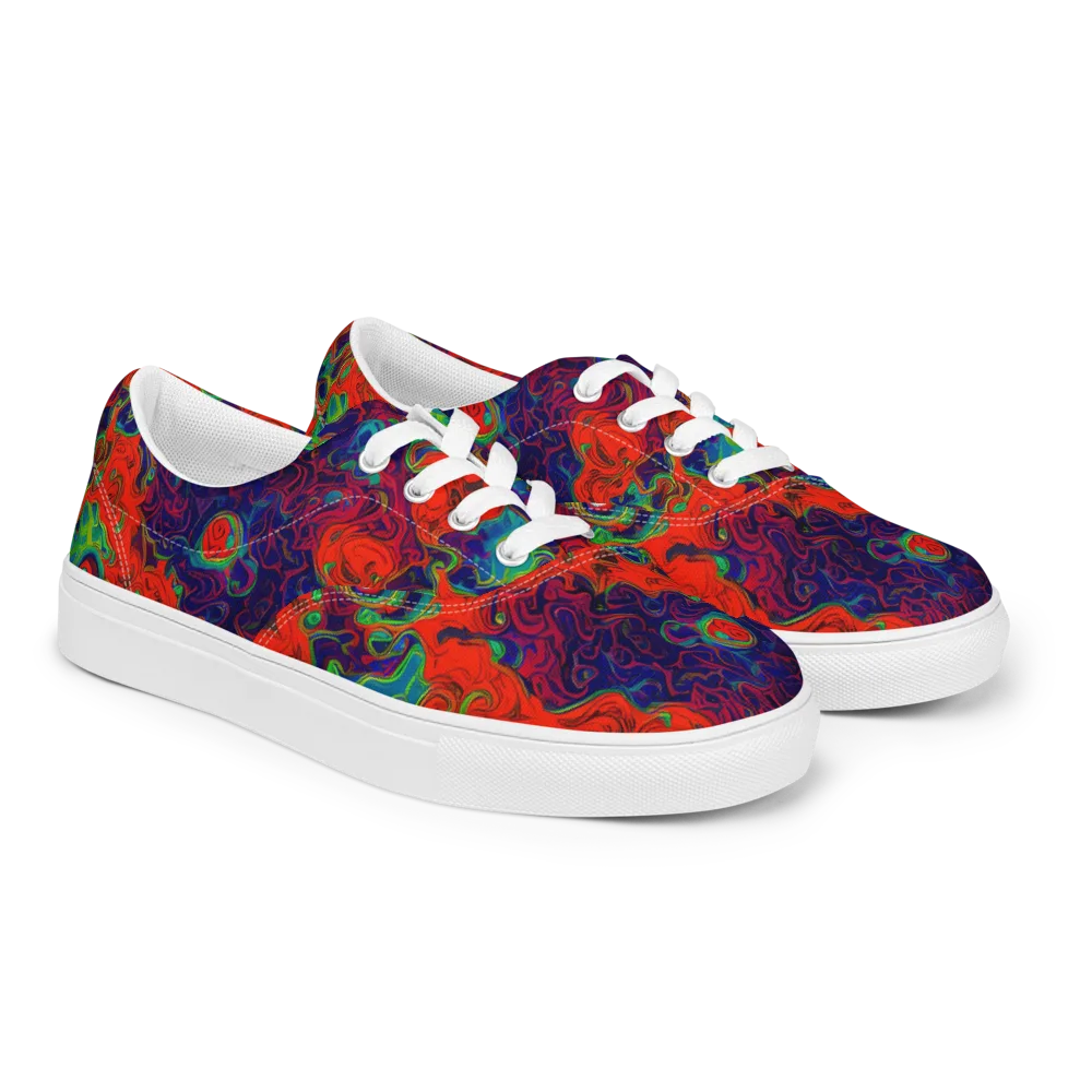 Inferno Ripple on Men's Lace-Up Canvas Shoes — Right Front
