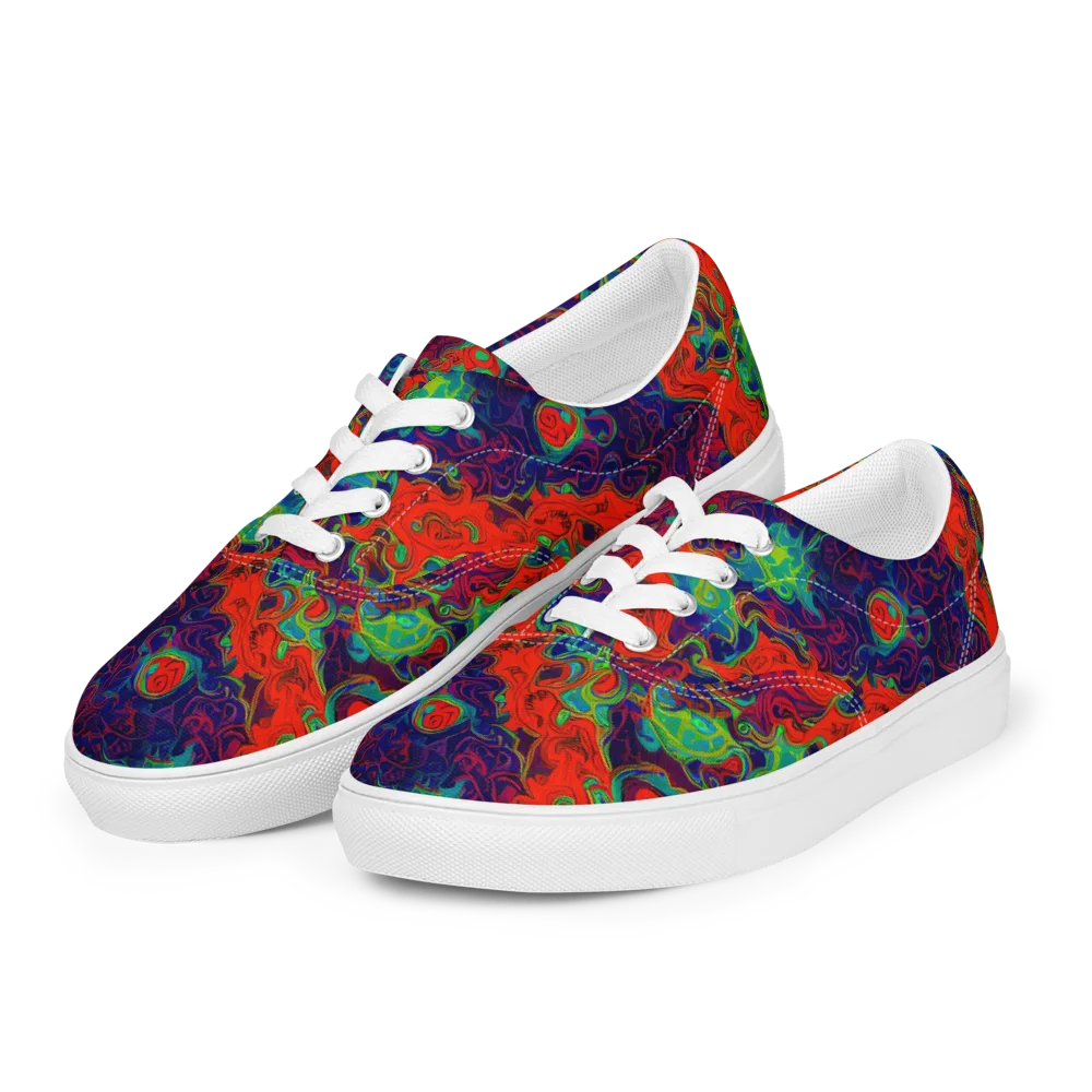 Inferno Ripple on Men's Lace-Up Canvas Shoes — Left Front
