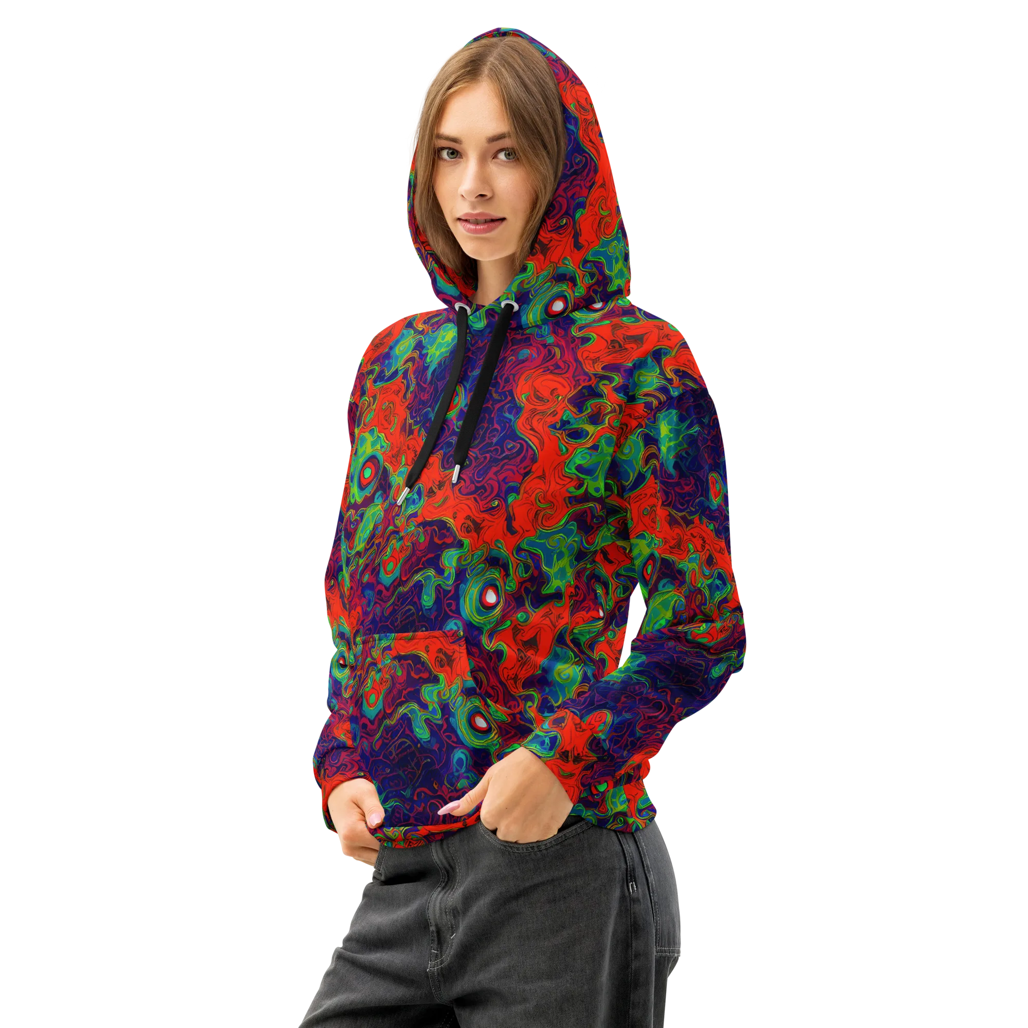 Inferno Ripple on Cotton Hoodie — Left Front