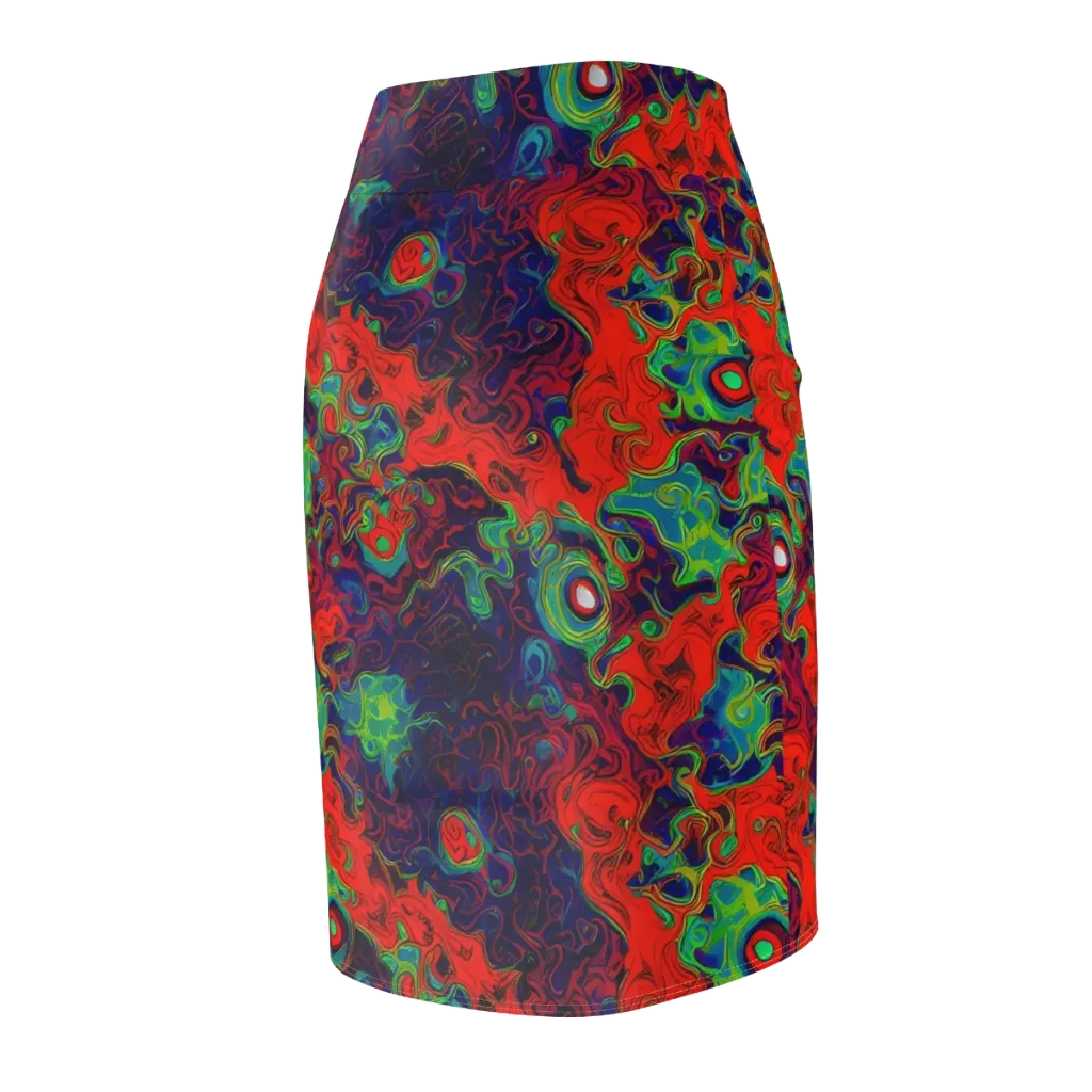 Inferno Ripple on Pencil Skirt — Back Side