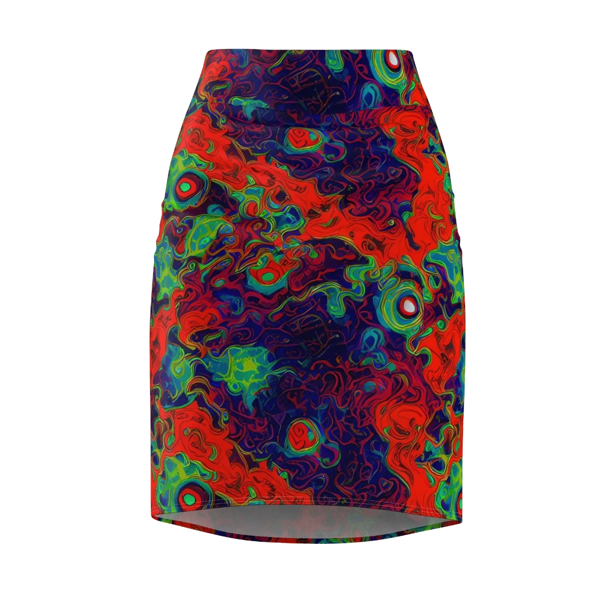 Inferno Ripple on Pencil Skirt — Front
