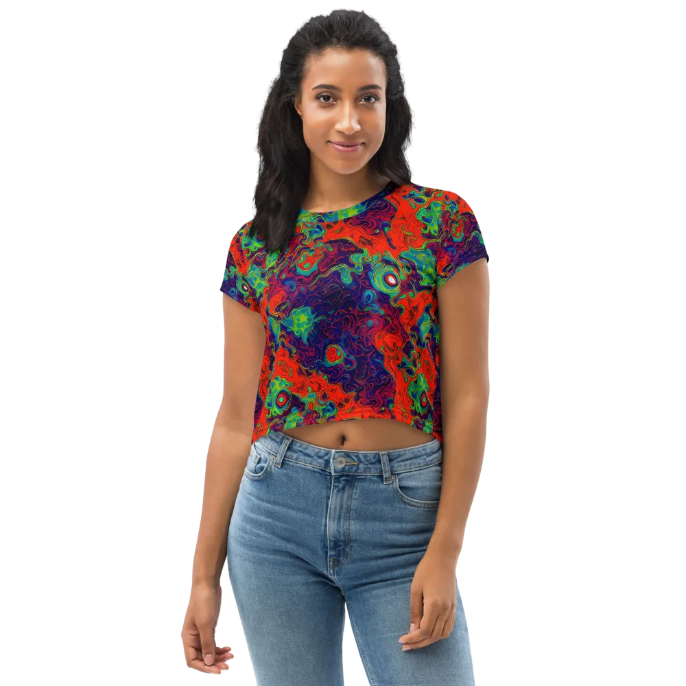 Inferno Ripple on Crop Tee — Front