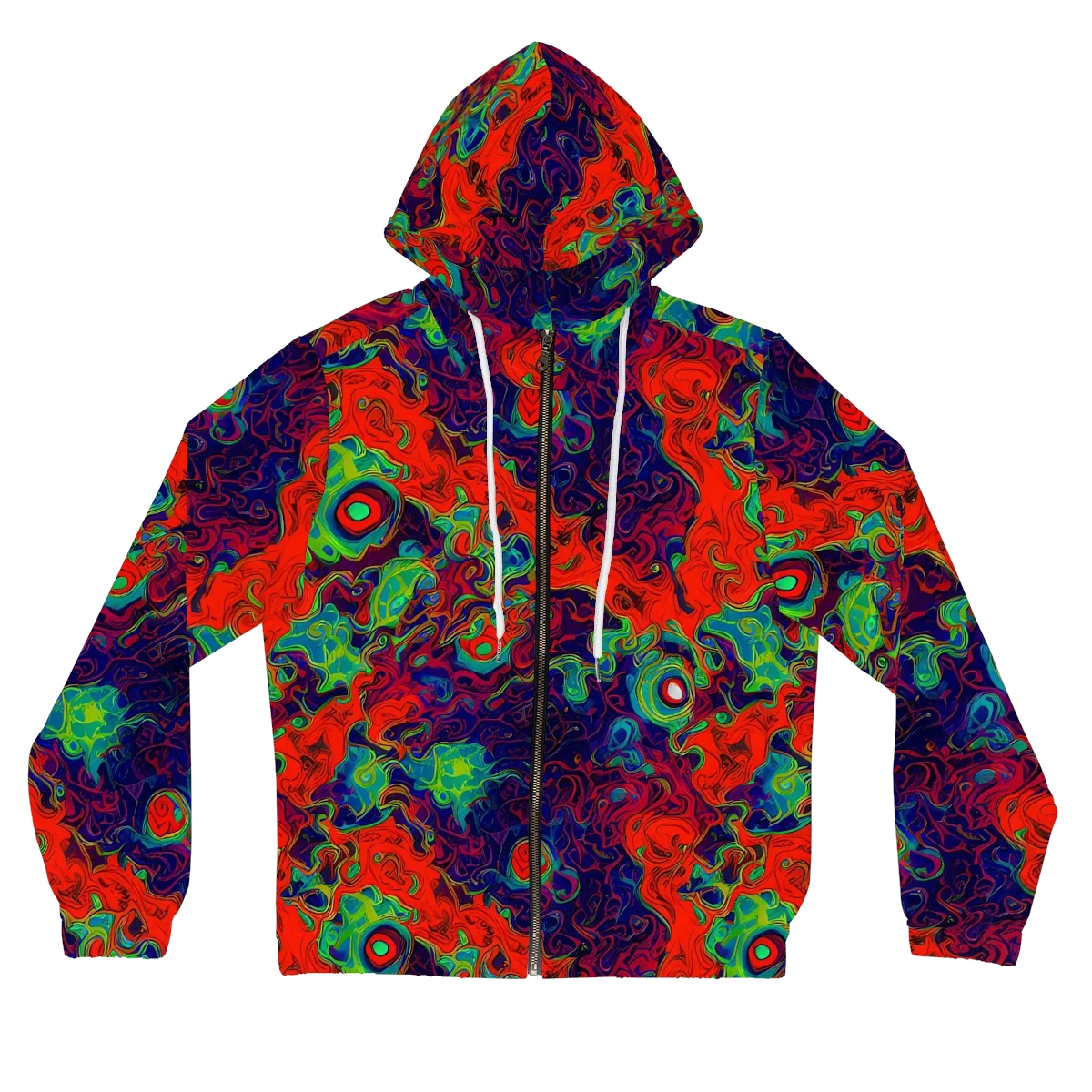 Inferno Ripple on Women's Full-Zip Hoodie — Front